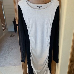 Long sleeved rouched dress